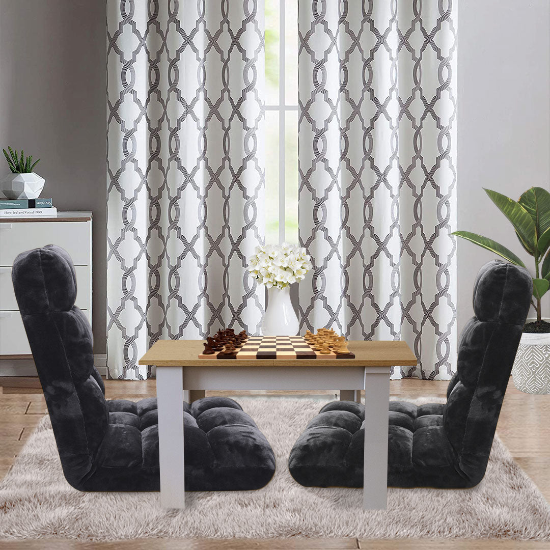 SOGA Floor Recliner Folding Lounge Sofa Futon Couch Folding Chair Cushion Black-4