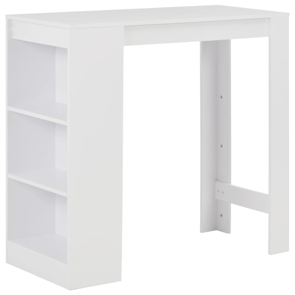NNEVL Bar Table with Shelf White 110x50x103 cm-0