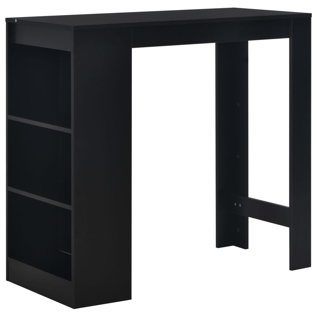 NNEVL Bar Table with Shelf Black 110x50x103 cm-0