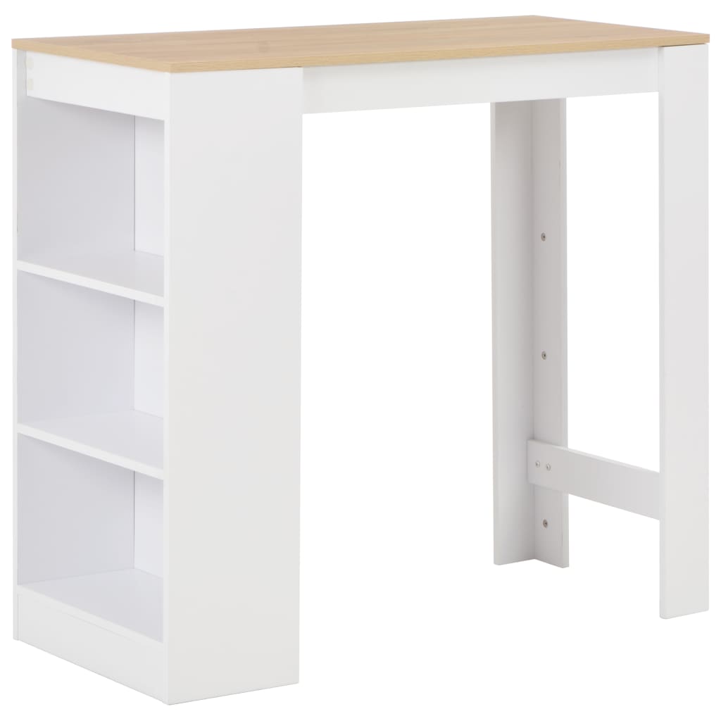 NNEVL Bar Table with Shelf White 110x50x103 cm-0