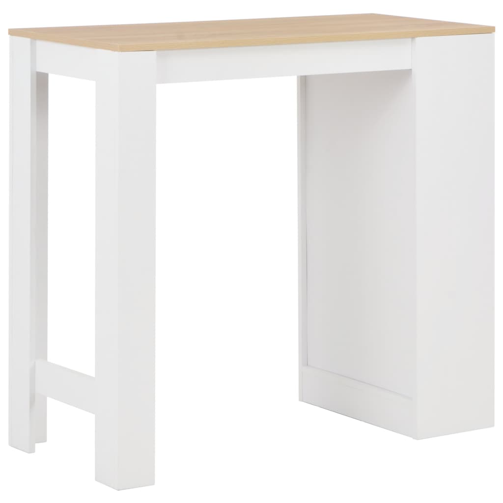 NNEVL Bar Table with Shelf White 110x50x103 cm-3