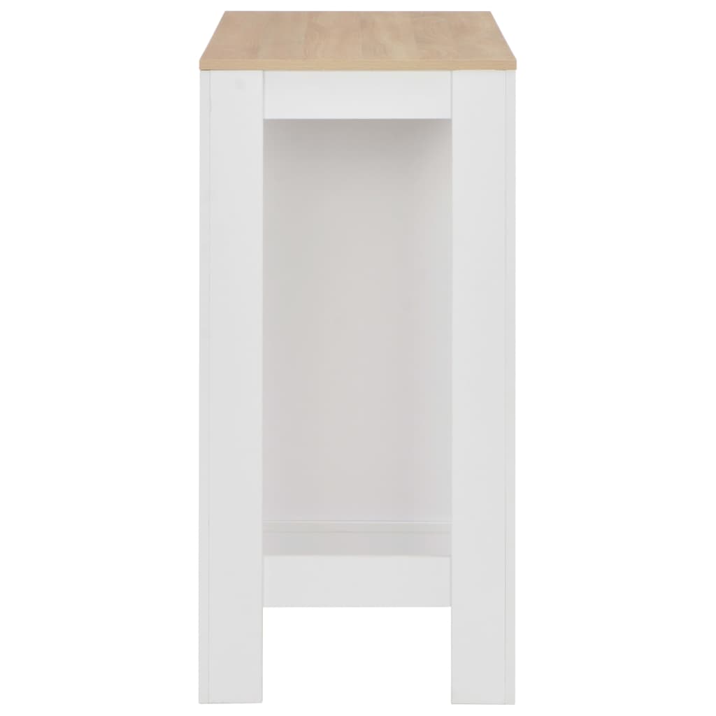 NNEVL Bar Table with Shelf White 110x50x103 cm-4
