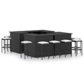 NNEVL 16 Piece Garden Bar Set with Cushions Poly Rattan Black-0
