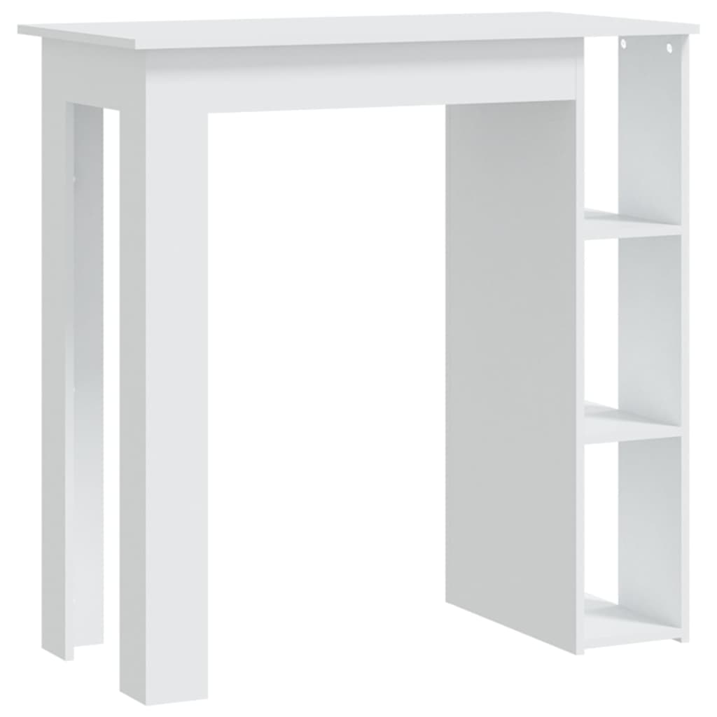NNEVL Bar Table with Shelf White 102x50x103.5 cm Chipboard-1