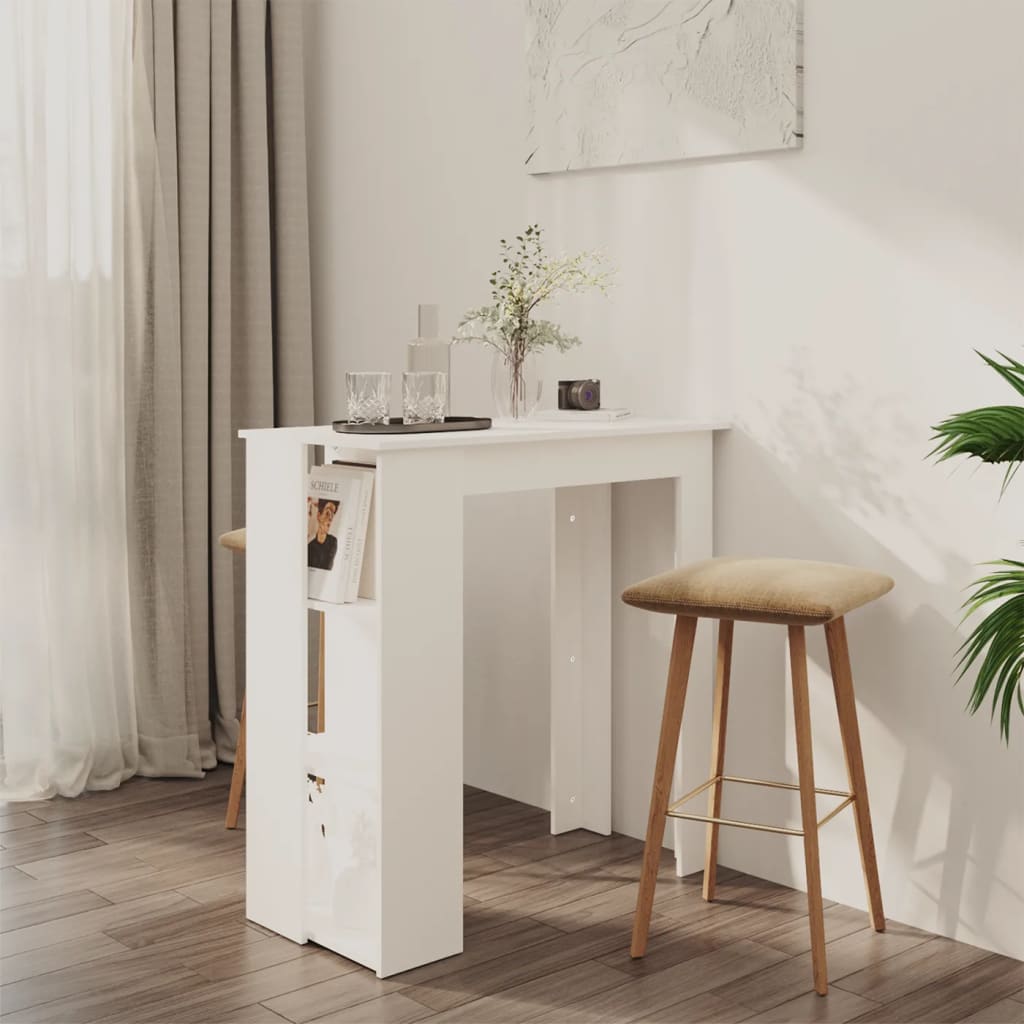 NNEVL Bar Table with Shelf White 102x50x103.5 cm Chipboard-0