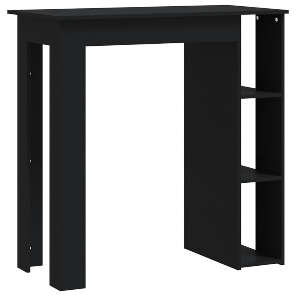 NNEVL Bar Table with Shelf Black 102x50x103.5 cm Chipboard-1