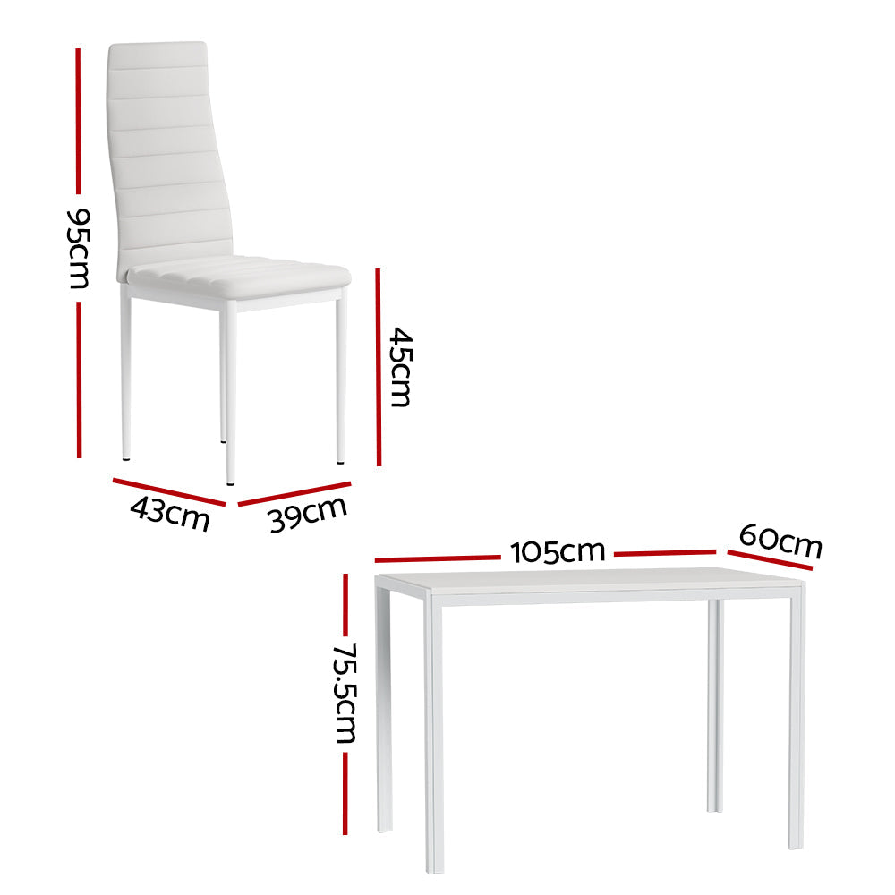 NNEDSZ Artiss Dining Chairs and Table Dining Set 4 Chair Set Of 5 White-1