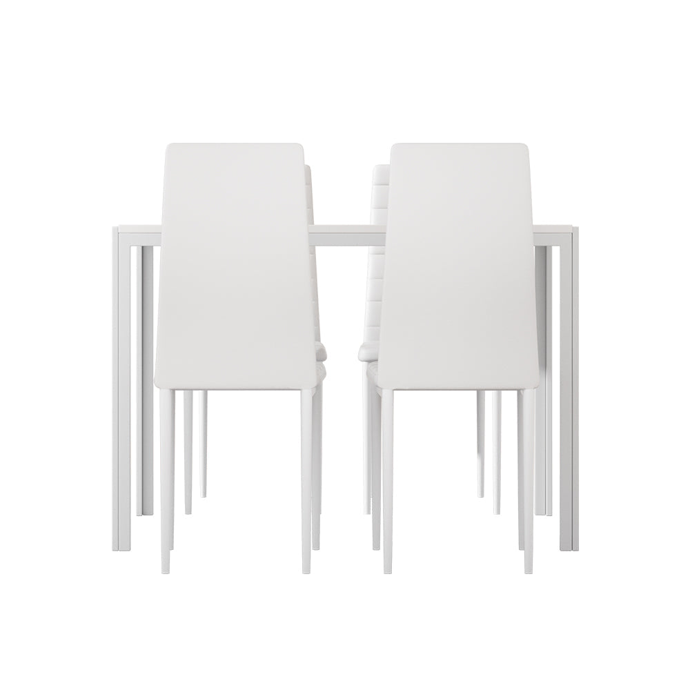 NNEDSZ Artiss Dining Chairs and Table Dining Set 4 Chair Set Of 5 White-2